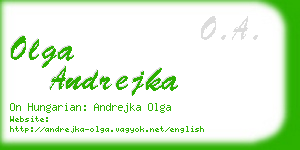 olga andrejka business card